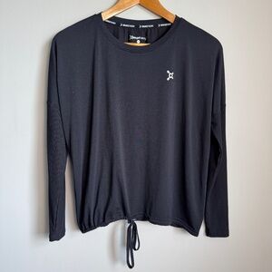 OrangeTheory Women's Athletic Workout Shirt‎ Ribbed Sleeves Black Size Small Gym